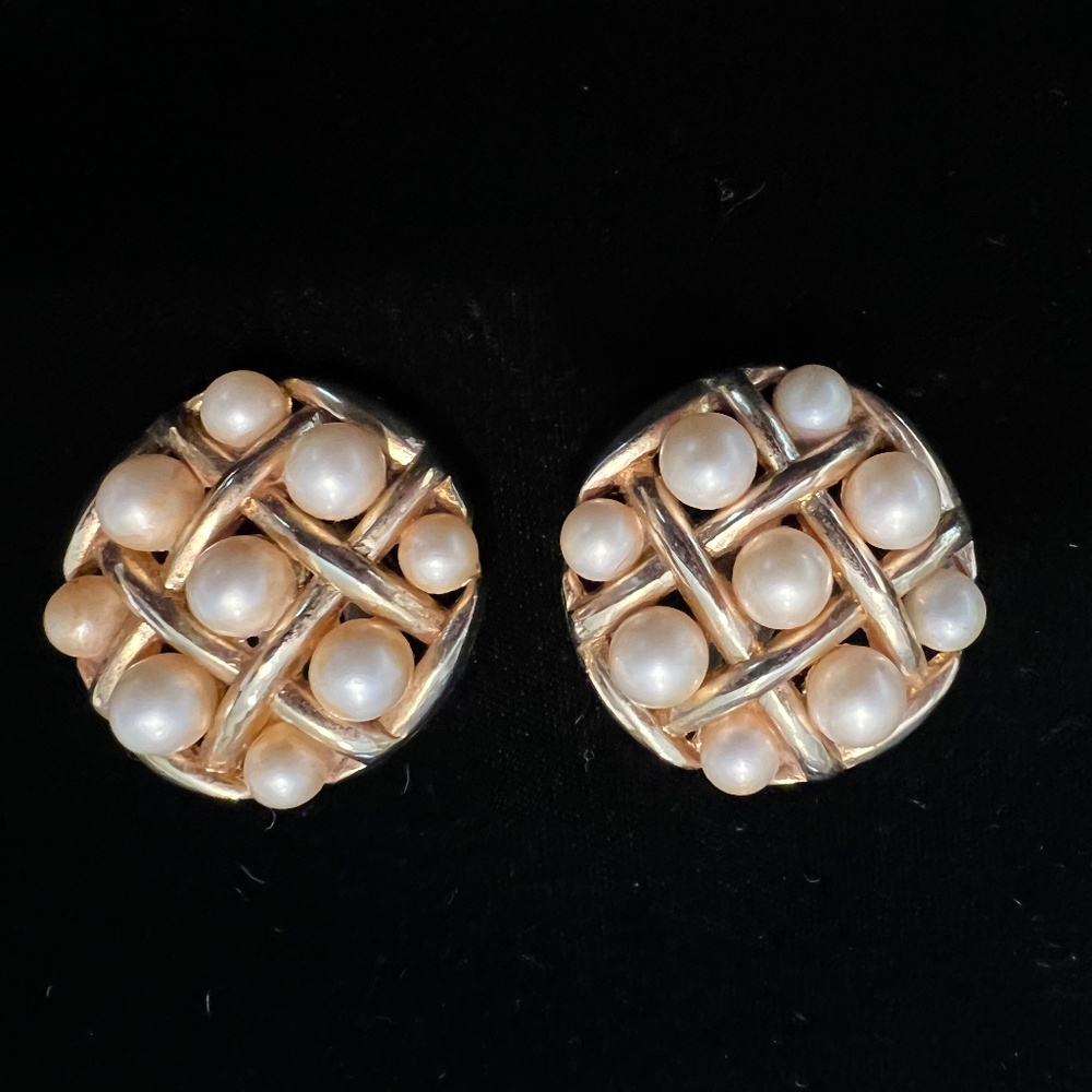 Vintage Trafari earrings with Crown marking.